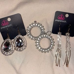 3 pairs rhinestone pearl earrings Papparazzi